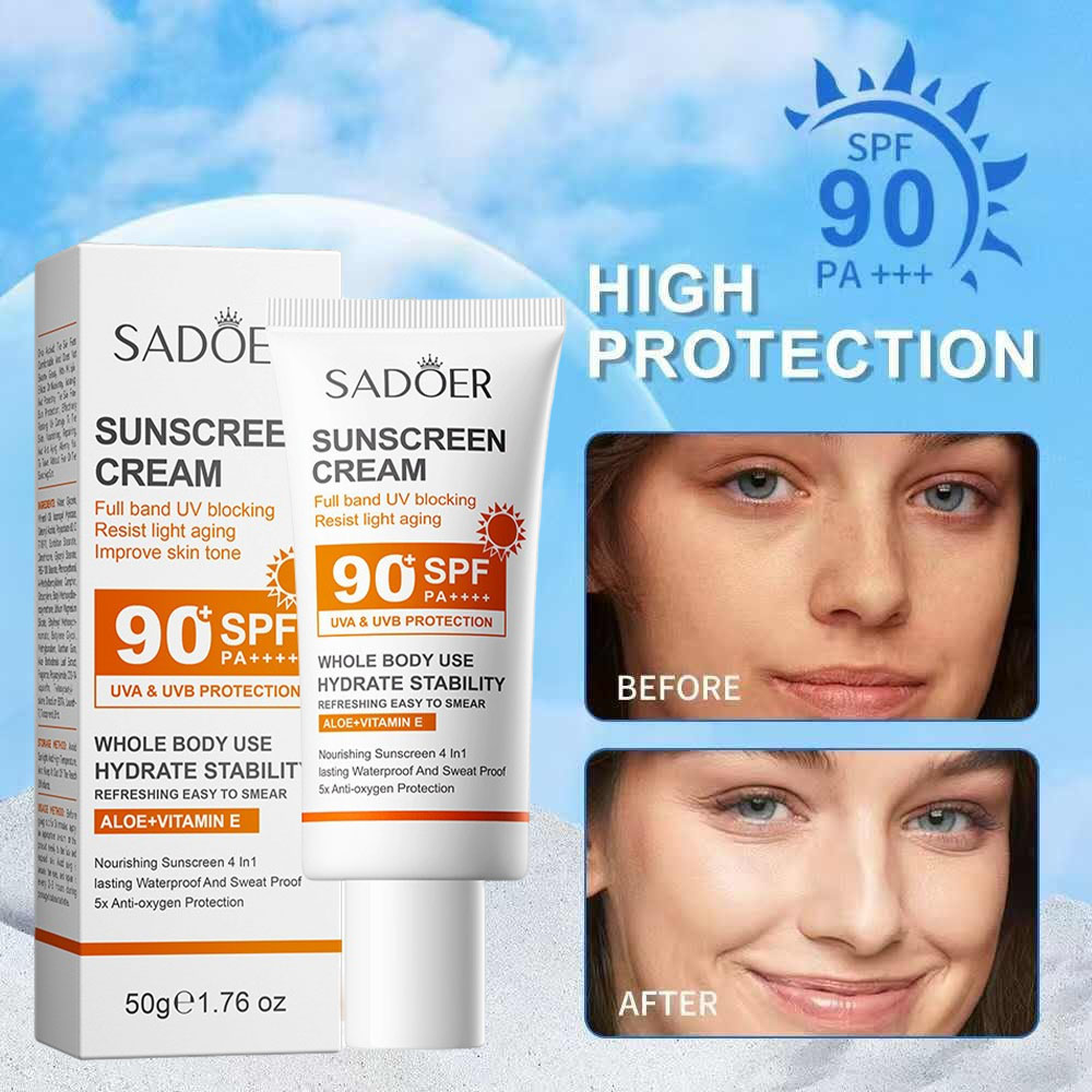 Spf 50 Waterproof Sunscreen - Sadoer Zonnebrandcrème met Hoge Bescherming SPF