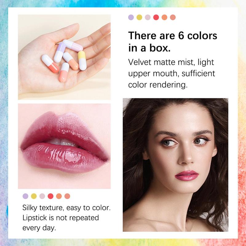 Mini Lipstick Set 6 stks Water - Matte Velvet Lip Tint Long Lasting recensie en prijs