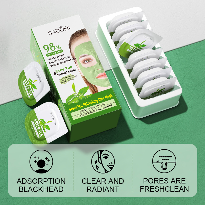 8Pcs Groene Thee Reiniging Mod - Green Tea Cleansing Clay Mask recensie en prijs